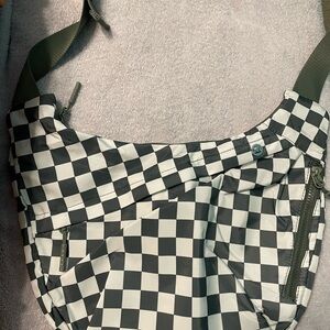 Olive Checkered Crossbody Bag